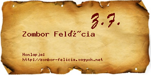 Zombor Felícia névjegykártya